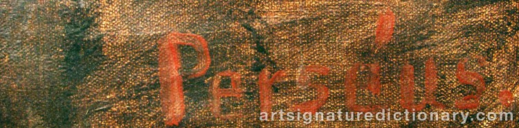 Authentic signature by Edvard PERSÉUS on artwork