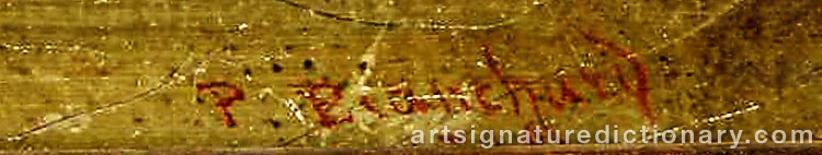 Authentic signature by Henri Pierre Léon Pharamond BLANCHARD on  artwork