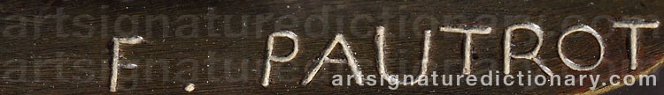Authentic signature by Ferdinand PAUTROT on  artwork