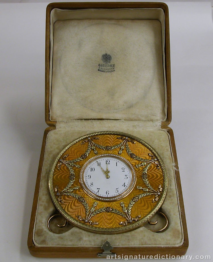 Close-up details showing Carl FABERGÉ signature forgery characteristics