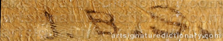 Authentic signature by Junius Brutus STEARNS on  artwork