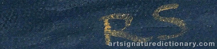 Authentic signature by Risto SUOMI on Painting/Watercolour artwork