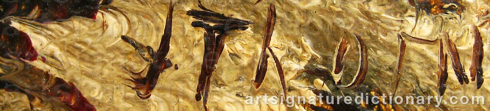 Authentic signature by J. THORN on  artwork