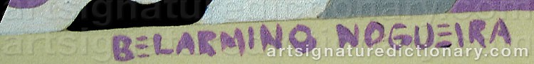 Authentic signature by Belarmino NOGUEIRA on  artwork