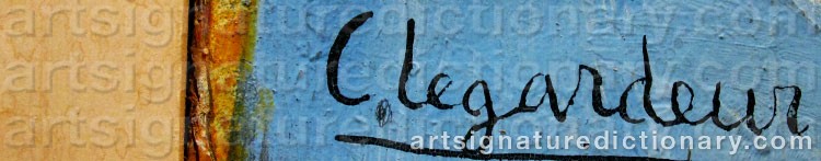 Authentic signature by C. LEGARDEUR on  artwork