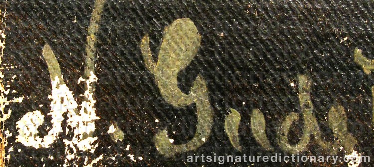 Authentic signature by Nils Gunnar GUDE on  artwork