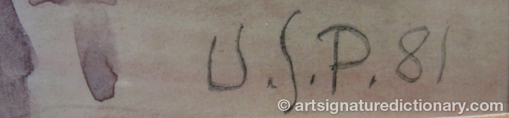 Authentic signature by Ulla SCHUMACHER-PERCY on  artwork