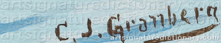 Authentic signature by Carl Johan GRANBERG on artwork