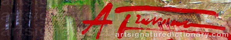 Authentic signature by Antonio GRAVINA on artwork