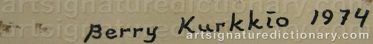 Authentic signature by Berry KURKKIO on  artwork