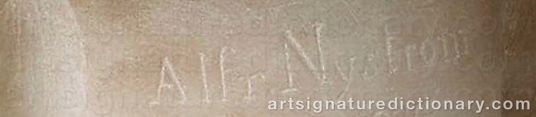 Authentic signature by Gustaf Alfred NYSTRÖM on  artwork