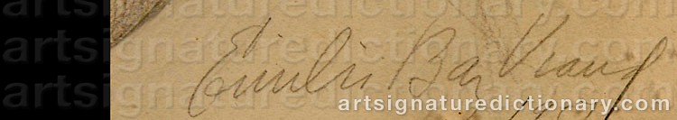 Authentic signature by Emilio BAZ VIAUD on  artwork