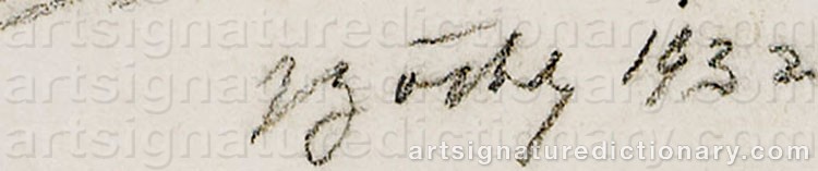 Authentic signature by Herbert BOECKL on artwork