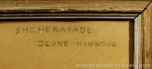 Close-up details showing Léon BAKST signature forgery characteristics