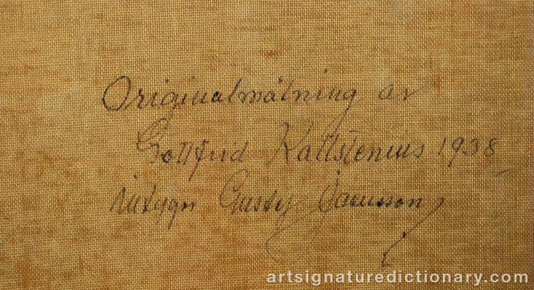 Close-up details showing Gottfrid KALLSTENIUS signature forgery characteristics