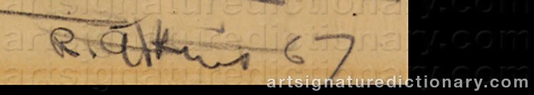 Authentic signature by Ray ATKINS on  artwork