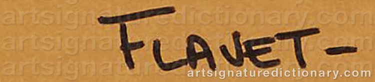 Authentic signature by Claude FLAVET on Painting/Watercolour artwork