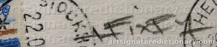 Authentic signature by Dick Richard BIXBY on  artwork