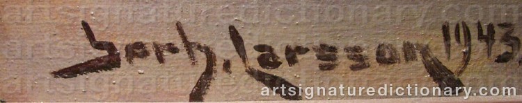 Authentic signature by Gerhard LARSSON on artwork