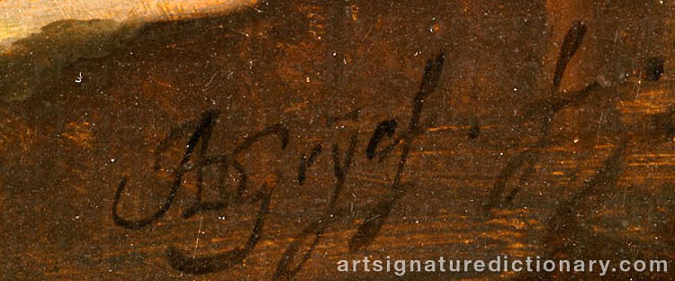 Authentic signature by Adriaen De GRYEFF on Painting/Watercolour artwork