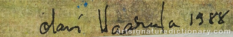 Authentic signature by Olavi VAARULA on artwork