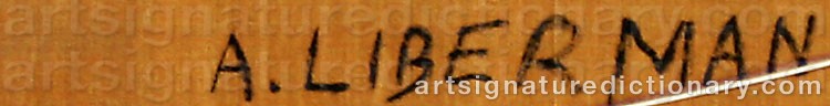 Authentic signature by Alexander LIBERMAN on  artwork