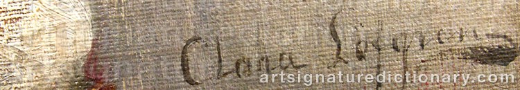 Authentic signature by Clara ‘Clara Ln’ LÖFGREN on artwork
