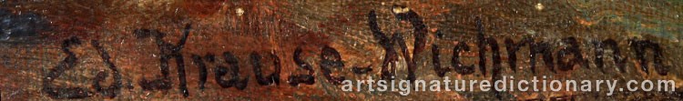 Authentic signature by Eduard KRAUSE-WICHMANN on Painting/Watercolour artwork