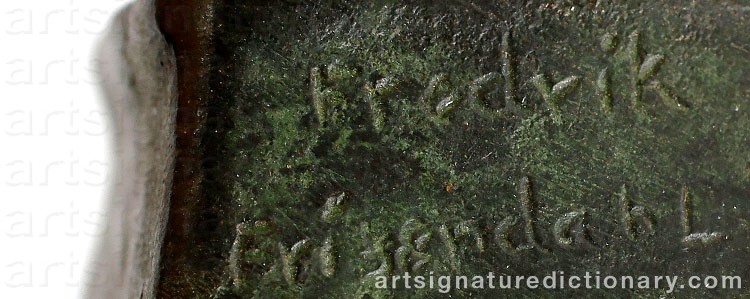 Authentic signature by Fredrik FRISENDAHL on artwork
