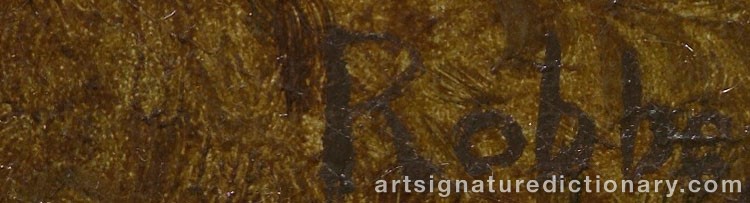 Authentic signature by Louis Marie ROBBE on  artwork