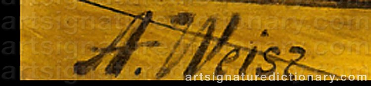 Authentic signature by Adolphe WEISZ on Painting/Watercolour artwork