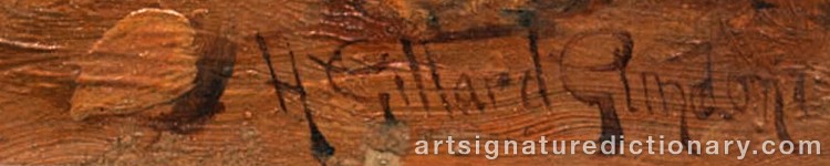Authentic signature by Henry Gillard GLINDONI on  artwork
