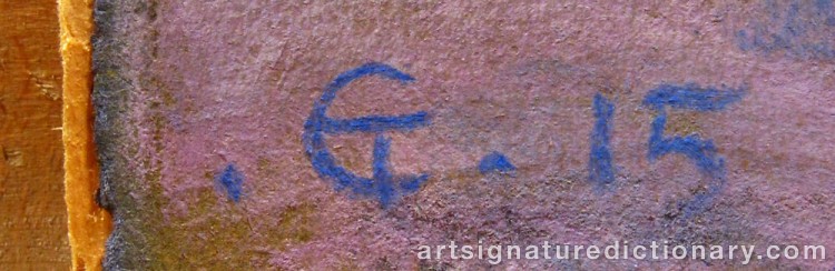 Close-up details showing Ellen THESLEFF signature forgery characteristics