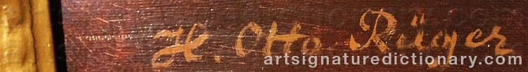 Authentic signature by H. Otto RÜGER on  artwork