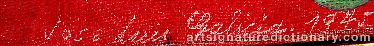 Authentic signature by Jose Luis GALICIA on  artwork