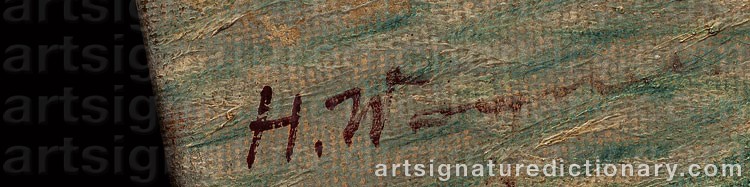Authentic signature by Hans Johann WAGNER on Painting/Watercolour artwork