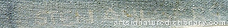 Authentic signature by Sten AHLBERG on  artwork