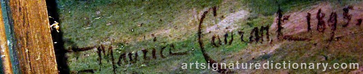 Authentic signature by Maurice François A. COURANT on  artwork
