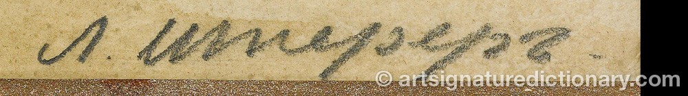 Authentic signature by Ludwig Frantsovich SHPERER on  artwork
