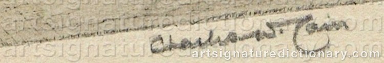 Authentic signature by Charles William CAIN on  artwork