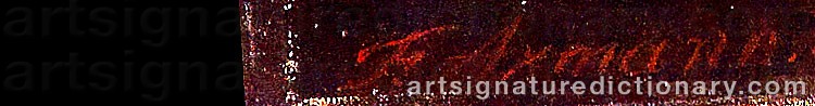 Authentic signature by Ferdinand AXMANN on  artwork