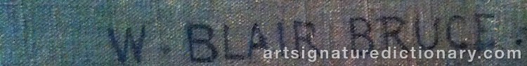 Authentic signature by William Blair BRUCE on  artwork