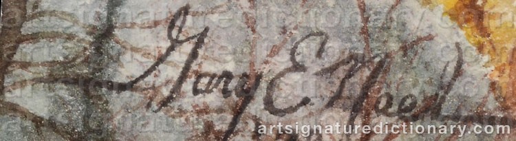 Authentic signature by Gary E NEEL on  artwork