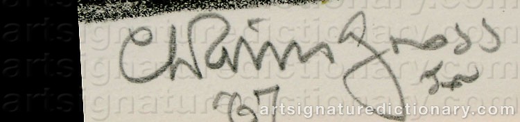Authentic signature by Chaim GROSS on  artwork