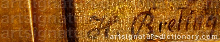 Authentic signature by Heinrich BRELING on  artwork