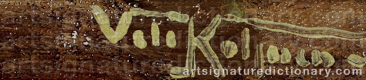 Authentic signature by Veli KOLJONEN on artwork