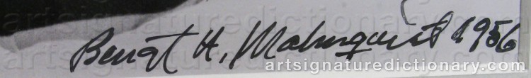 Authentic signature by Bengt H MALMQVIST on artwork