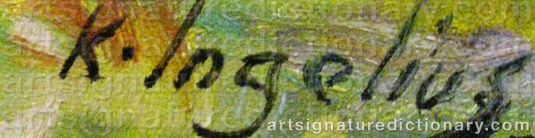 Authentic signature by Karl INGELIUS on artwork