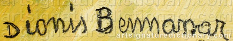 Authentic signature by Dionis BENNASSAR on  artwork