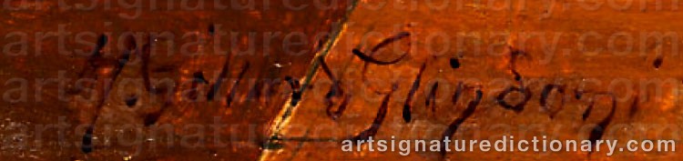 Authentic signature by Henry Gillard GLINDONI on  artwork